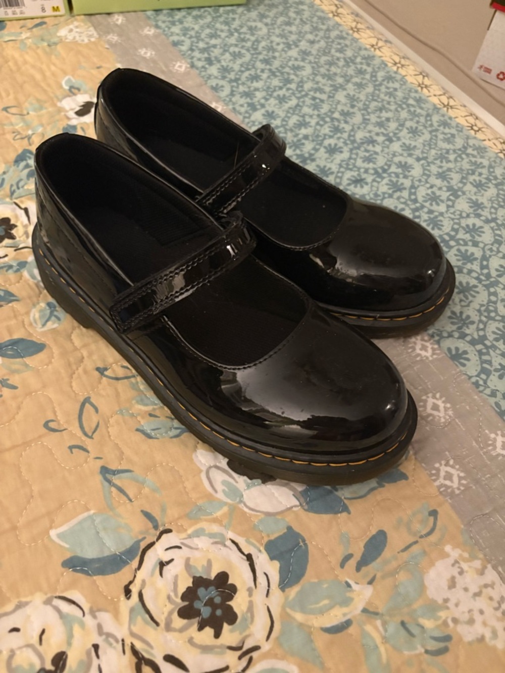 Doc Marten Black Patent Mary Jane Casual Shoes